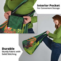 Proud of Manu'a Islands Grocery Bag Rooster and Polynesian Art Wing Style