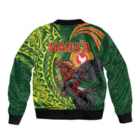 Proud of Manu'a Islands Sleeve Zip Bomber Jacket Rooster and Polynesian Art Wing Style LT03 - Polynesian Pride