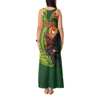 Proud of Manu'a Islands Tank Maxi Dress Rooster and Polynesian Art Wing Style