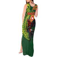 Proud of Manu'a Islands Tank Maxi Dress Rooster and Polynesian Art Wing Style