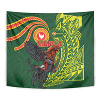 Proud of Manu'a Islands Tapestry Rooster and Polynesian Art Wing Style