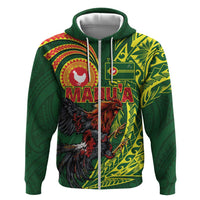 Proud of Manu'a Islands Zip Hoodie Rooster and Polynesian Art Wing Style