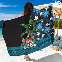 Fiji Day Sarong Palm Tree With Plumeria Tapa Tribal Pattern