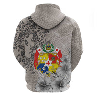 Tonga Culture Zip Hoodie Ngatu Pattern and Blooming Hibiscus LT03 - Polynesian Pride