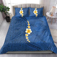 Polynesian Hibiscus and Plumeria with Tapa Pattern Bedding Set Blue Color LT03 - Polynesian Pride