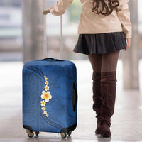 Polynesian Hibiscus and Plumeria with Tapa Pattern Luggage Cover Blue Color LT03 - Polynesian Pride