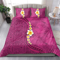Polynesian Hibiscus and Plumeria with Tapa Pattern Bedding Set Pink Color LT03 - Polynesian Pride