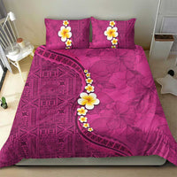 Polynesian Hibiscus and Plumeria with Tapa Pattern Bedding Set Pink Color LT03 - Polynesian Pride