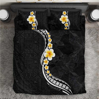 Pacific Hibiscus and Plumeria with Tapa Pattern Bedding Set Black Color LT03 Black - Polynesian Pride