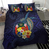 Tonga Vava'u Humpback Whale Blue Water Bedding Set Polynesian Hibiscus Flowers LT03 - Polynesian Pride