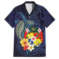 Tonga Vava'u Humpback Whale Blue Water Family Matching Off The Shoulder Long Sleeve Dress and Hawaiian Shirt Polynesian Hibiscus Flowers LT03 Dad's Shirt - Short Sleeve Blue - Polynesian Pride