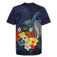 Tonga Vava'u Humpback Whale Blue Water Rugby Jersey Polynesian Hibiscus Flowers