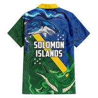 Solomon Islands Polynesian Tribal Shark and Crocodile Family Matching Short Sleeve Bodycon Dress and Hawaiian Shirt