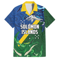 Solomon Islands Polynesian Tribal Shark and Crocodile Family Matching Summer Maxi Dress and Hawaiian Shirt