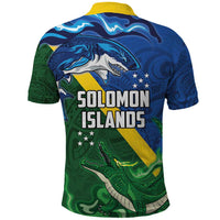 Solomon Islands Polynesian Tribal Shark and Crocodile Polo Shirt LT03 - Polynesian Pride
