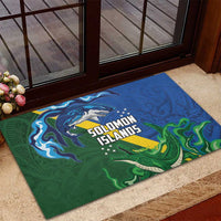 Solomon Islands Polynesian Tribal Shark and Crocodile Rubber Doormat