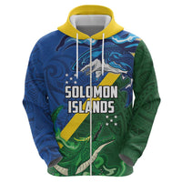 Solomon Islands Polynesian Tribal Shark and Crocodile Zip Hoodie