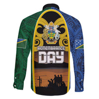 Solomon Islands Remembrance Day Family Matching Summer Maxi Dress and Hawaiian Shirt Lest We Forget and Polynesian Tattoo Pattern