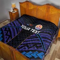 Personalised Tahiti Triathlon Polynesian Pattern Quilt