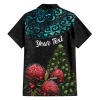 Personalized New Zealand Christmas Family Matching Tank Maxi Dress and Hawaiian Shirt Maori Santa Pikorua and Pohutukawa Meri Kirihimete LT03 - Polynesian Pride