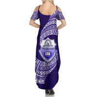 Tonga Tupou High School Summer Maxi Dress Traditional Ngatu and Polynesian Pattern LT03 - Polynesian Pride
