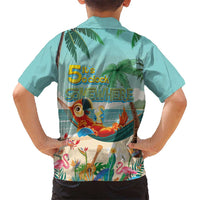 Aloha Hawaii It's 5 o'clock Somewhere Hawaiian Shirt Chill Parrot on Beach with Tropical Plants LT03 - Polynesian Pride