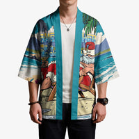 Mele Kalikimaka Hawaii It's 5 o'clock Somewhere Kimono Funny Lazy Santa Claus Chilling with Cocktail - Polynesian Pride