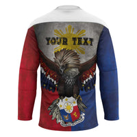 Custom Philippines World Champion Boxing Hockey Jersey Eagle-Grunge Design - Polynesian Pride