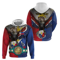 Custom Philippines World Champion Boxing Zip Hoodie Eagle-Grunge Design - Polynesian Pride