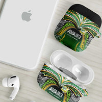 Cook Islands Rugby League AirPods Case Avaiki Tatau Tribal Motifs Black Color - Polynesian Pride