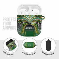 Cook Islands Rugby League AirPods Case Avaiki Tatau Tribal Motifs Black Color - Polynesian Pride