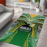 Cook Islands Rugby League Area Rug Avaiki Tatau Tribal Motifs Black Color - Polynesian Pride