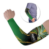 Custom Cook Islands Rugby League Arm Sleeves Avaiki Tatau Tribal Motifs Black Color - Polynesian Pride