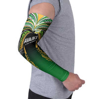 Custom Cook Islands Rugby League Arm Sleeves Avaiki Tatau Tribal Motifs Black Color - Polynesian Pride