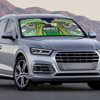 Cook Islands Rugby League Auto Sun Shade Avaiki Tatau Tribal Motifs Black Color - Polynesian Pride