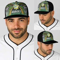 Cook Islands Rugby League Baseball Net Cap Avaiki Tatau Tribal Motifs Black Color - Polynesian Pride