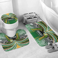 Cook Islands Rugby League Bathroom Set Avaiki Tatau Tribal Motifs Black Color - Polynesian Pride