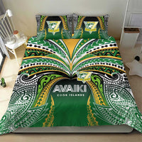 Cook Islands Rugby League Bedding Set Avaiki Tatau Tribal Motifs Black Color - Polynesian Pride