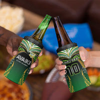 Custom Cook Islands Rugby League 4 in 1 Can Cooler Tumbler Avaiki Tatau Tribal Motifs Black Color - Polynesian Pride