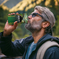 Custom Cook Islands Rugby League 4 in 1 Can Cooler Tumbler Avaiki Tatau Tribal Motifs Black Color - Polynesian Pride