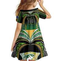 Custom Cook Islands Rugby League Family Matching Mermaid Dress and Hawaiian Shirt Avaiki Tatau Tribal Motifs Black Color LT03 - Polynesian Pride