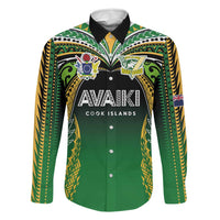 Custom Cook Islands Rugby League Family Matching Mermaid Dress and Hawaiian Shirt Avaiki Tatau Tribal Motifs Black Color LT03 Dad's Shirt - Long Sleeve Black - Polynesian Pride