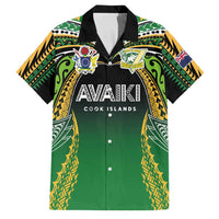 Custom Cook Islands Rugby League Family Matching Puletasi and Hawaiian Shirt Avaiki Tatau Tribal Motifs Black Color LT03 Dad's Shirt - Short Sleeve Black - Polynesian Pride
