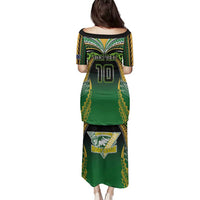 Custom Cook Islands Rugby League Family Matching Puletasi and Hawaiian Shirt Avaiki Tatau Tribal Motifs Black Color - Polynesian Pride