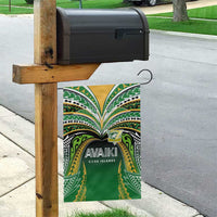 Cook Islands Rugby League Garden Flag Avaiki Tatau Tribal Motifs Black Color - Polynesian Pride