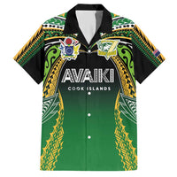 Custom Cook Islands Rugby League Hawaiian Shirt Avaiki Tatau Tribal Motifs Black Color - Polynesian Pride