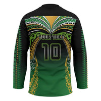 Custom Cook Islands Rugby League Hockey Jersey Avaiki Tatau Tribal Motifs Black Color - Polynesian Pride