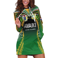 Custom Cook Islands Rugby League Hoodie Dress Avaiki Tatau Tribal Motifs Black Color - Polynesian Pride