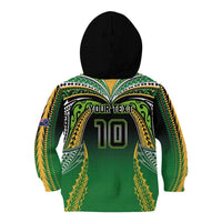 Custom Cook Islands Rugby League Kid Hoodie Avaiki Tatau Tribal Motifs Black Color - Polynesian Pride