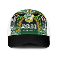 Cook Islands Rugby League Mesh Trucker Cap Avaiki Tatau Tribal Motifs Black Color - Polynesian Pride